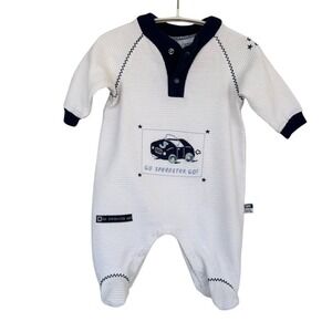 VTG Y2K Kid core Sesame Street   Boys Infant Playsuit go speedster go